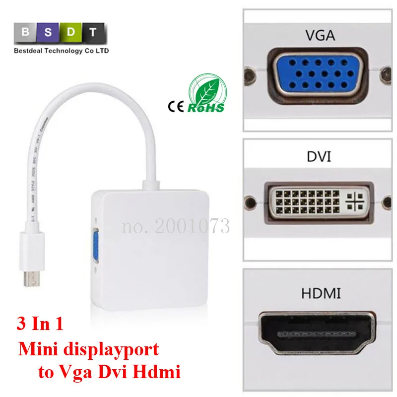 3 In 1 Mini displayport DP Thunderbolt to DVI VGA HDMI Converter Adapter cable for iMac Mac Mini Pro Air Book TO Monitor TV
3 In 1 Mini displayport DP Thunderbolt to DVI VGA HDMI Converter Adapter cable for iMac Mac Mini Pro Air Book TO Monitor TV