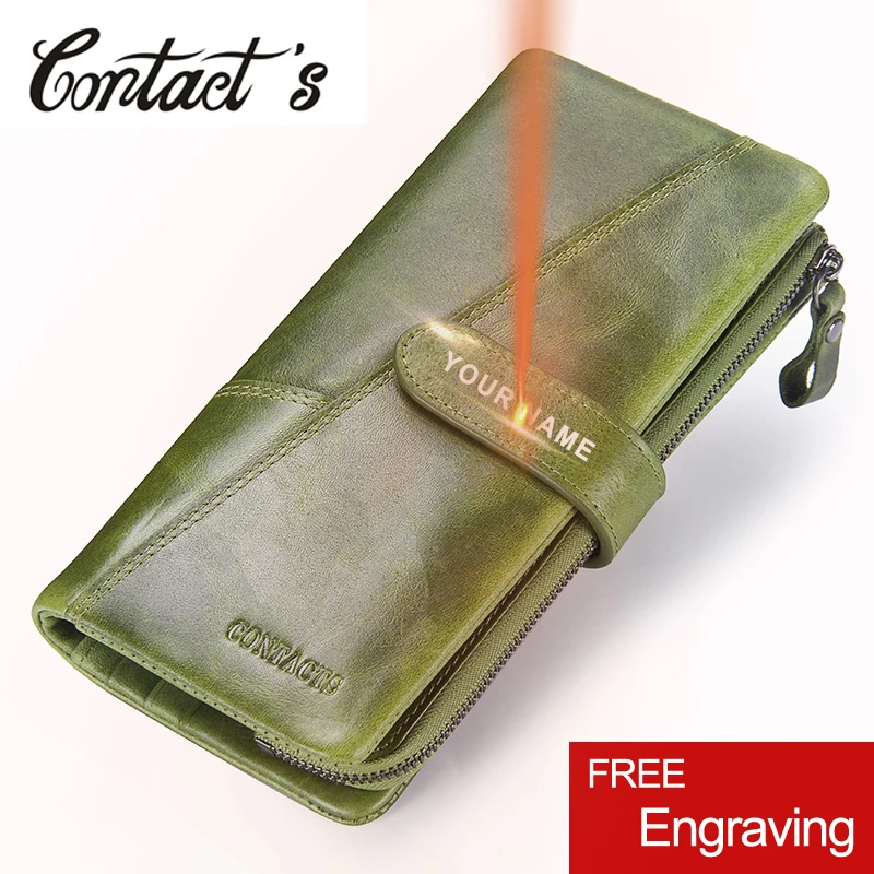 Contact's Fashion Woman's Wallet Genuine Leather Women Long Clutch Wallets Big Capacity Coin Purse Card Holder With Phone Bags
Contact's Fashion Woman's Wallet Genuine Leather Women Long Clutch Wallets Big Capacity Coin Purse Card Holder With Phone Bags