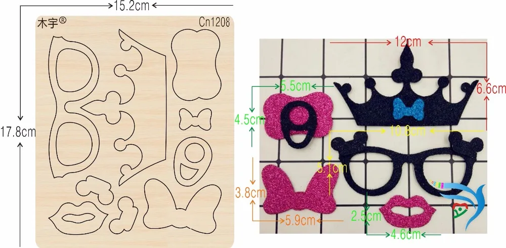 Eyeglasses and crowns and bows new wooden mould cutting dies for scrapbooking Thickness-15.8mm
Eyeglasses and crowns and bows new wooden mould cutting dies for scrapbooking Thickness-15.8mm