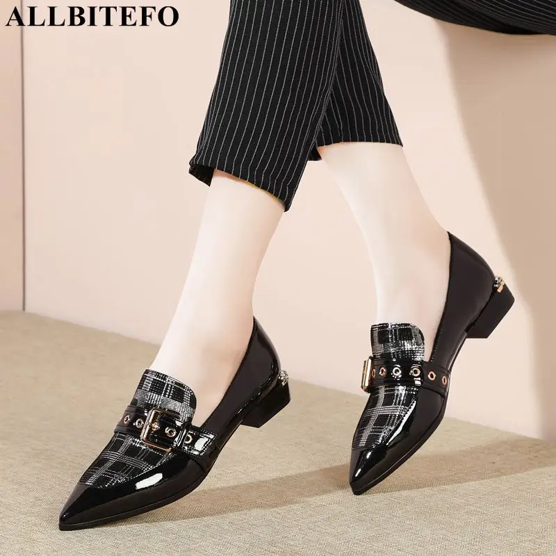 ALLBITEFO hot sale genuine leather pointed toe low-heeled office ladies shoes high quality comfortable women shoes women heels
ALLBITEFO hot sale genuine leather pointed toe low-heeled office ladies shoes high quality comfortable women shoes women heels