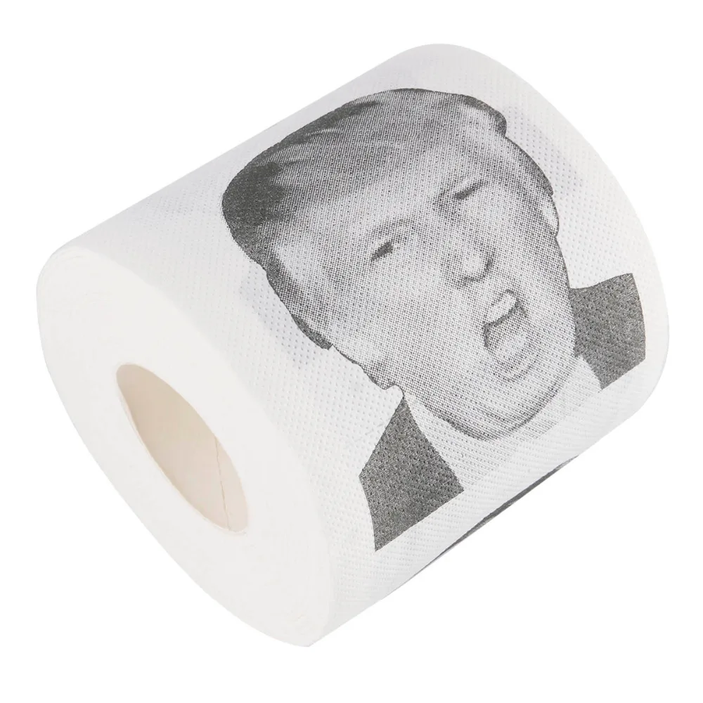 

2Rolls/lot 250 Sheets Funny Donald Trump Printed Toilet Paper Roll Humour Prank Joke Tissue Paper Gag Gift Dump with Trump