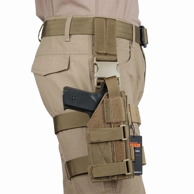 Military Tactical Mini Drop Leg Panel with Universal Pistol Holster Outdoor Hunting Hanging Suit Equip Military Tactical Mini Drop Leg Panel with Universal Pistol Holster Outdoor Hunting Hanging Suit Equip