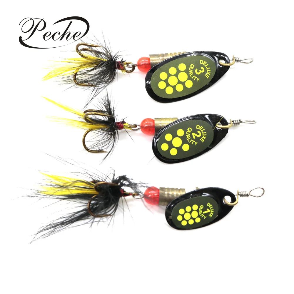 Peche 3pcs/lot Spinners Baits Fishing Lures Trout Spoon Metal for Jig Fly Fishing Baits Sea Hard Lures Feather Hooks Pesca
Peche 3pcs/lot Spinners Baits Fishing Lures Trout Spoon Metal for Jig Fly Fishing Baits Sea Hard Lures Feather Hooks Pesca