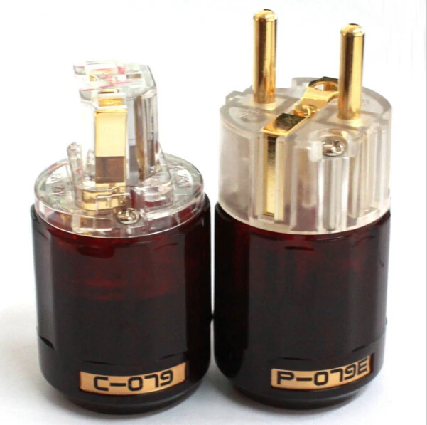 5 pair Gold Plated C-079 IEC + P-079E 24k Gold-Plated EU Plug connector IEC Schuko EU plug, For Audio Connector DIY
5 pair Gold Plated C-079 IEC + P-079E 24k Gold-Plated EU Plug connector IEC Schuko EU plug, For Audio Connector DIY