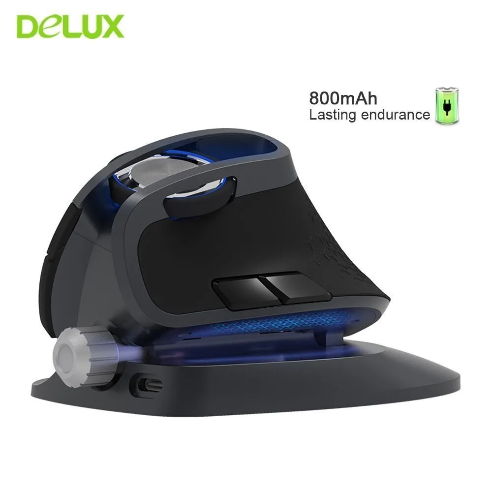 Delux M618X Wireless Vertical Mouse Rechargeable Bluetooth 3.0 4.0+2.4GHz Ergonomic Mice Adjustable Angle Computer 4000DPI Mause
Delux M618X Wireless Vertical Mouse Rechargeable Bluetooth 3.0 4.0+2.4GHz Ergonomic Mice Adjustable Angle Computer 4000DPI Mause
