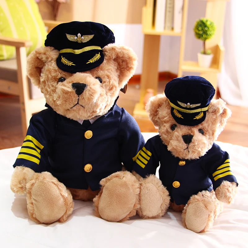 Candice guo! super cute plush toy airplane captain bear pilot uniform bear ted bear cap soft doll birthday Christmas gift 1pc
Candice guo! super cute plush toy airplane captain bear pilot uniform bear ted bear cap soft doll birthday Christmas gift 1pc