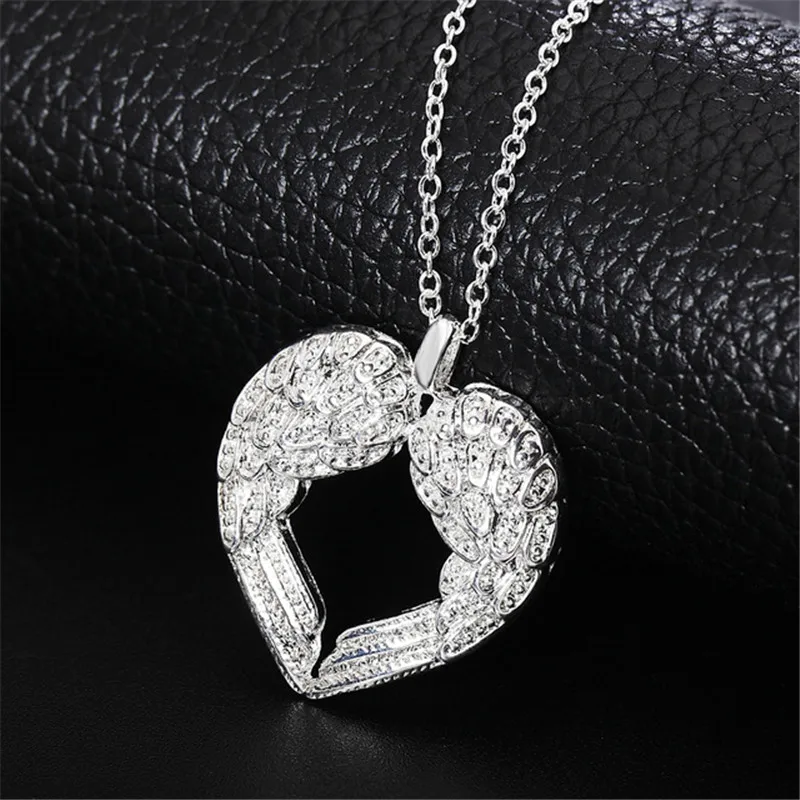 Женская цепочка с подвеской в виде крыла ангела из серебра 925 пробы|chain for women|link