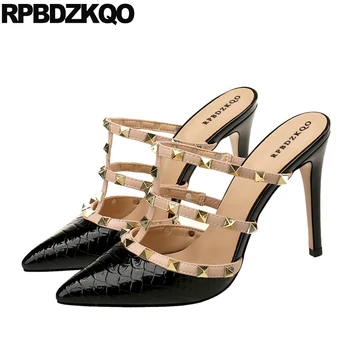 8cm Stud Snakeskin Shoes Gladiator Pumps Kitten Big Size 12 44 Black Ladies Silver High Heels Sandals T Strap Rivet Pointed Toe
8cm Stud Snakeskin Shoes Gladiator Pumps Kitten Big Size 12 44 Black Ladies Silver High Heels Sandals T Strap Rivet Pointed Toe