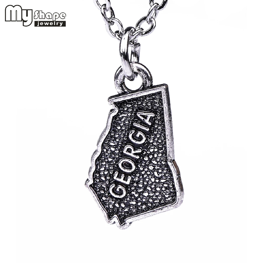 My shape Georgia state necklace Antique silver map necklace pendant summer style necklaces collares accessories jewelry Punk
My shape Georgia state necklace Antique silver map necklace pendant summer style necklaces collares accessories jewelry Punk