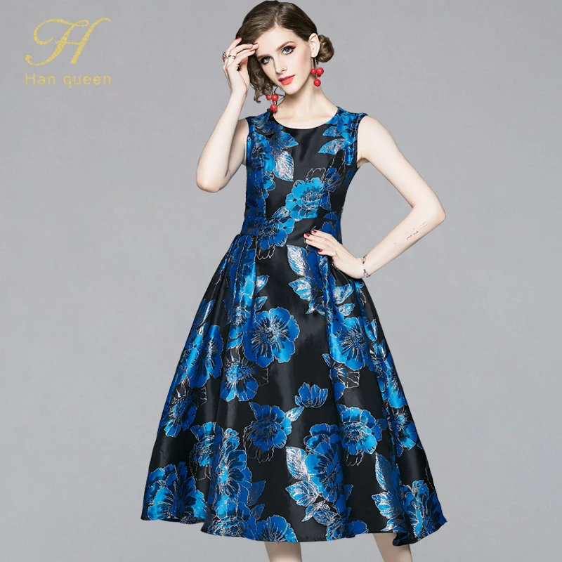 H Han Queen 2019 New Jacquard Dress Women Summer Sleeveless O-neck Tank Evening Party Dresses Special Occasion Vestido De Festa
H Han Queen 2019 New Jacquard Dress Women Summer Sleeveless O-neck Tank Evening Party Dresses Special Occasion Vestido De Festa