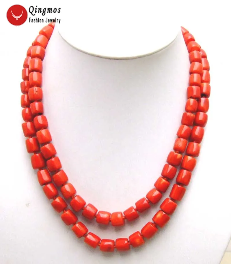 Qingmos Genuine Red 2 Strands Coral Necklace for Women with 10-12mm Thick Slice Natural Coral Chokers Necklace 18" Jewelry n5846
Qingmos Genuine Red 2 Strands Coral Necklace for Women with 10-12mm Thick Slice Natural Coral Chokers Necklace 18" Jewelry n5846
