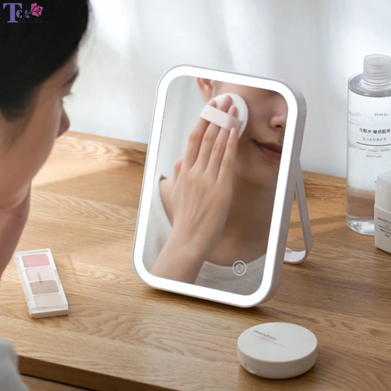 Led Light Makeup Mirror Home Desktop Charging ABS 3.7V/1.48W Folding Mirror With Lights Table Mirrors Cosmetic Lamp 
Led Light Makeup Mirror Home Desktop Charging ABS 3.7V/1.48W Folding Mirror With Lights Table Mirrors Cosmetic Lamp