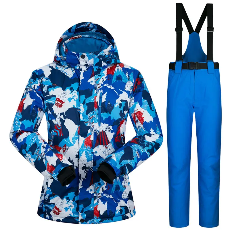 Men's snow suit Thermal Padded Cotton Men Ski Jackets and Bib Trousers set Winter Man Skating Hiking Camping Skiing Clothing 
Men's snow suit Thermal Padded Cotton Men Ski Jackets and Bib Trousers set Winter Man Skating Hiking Camping Skiing Clothing