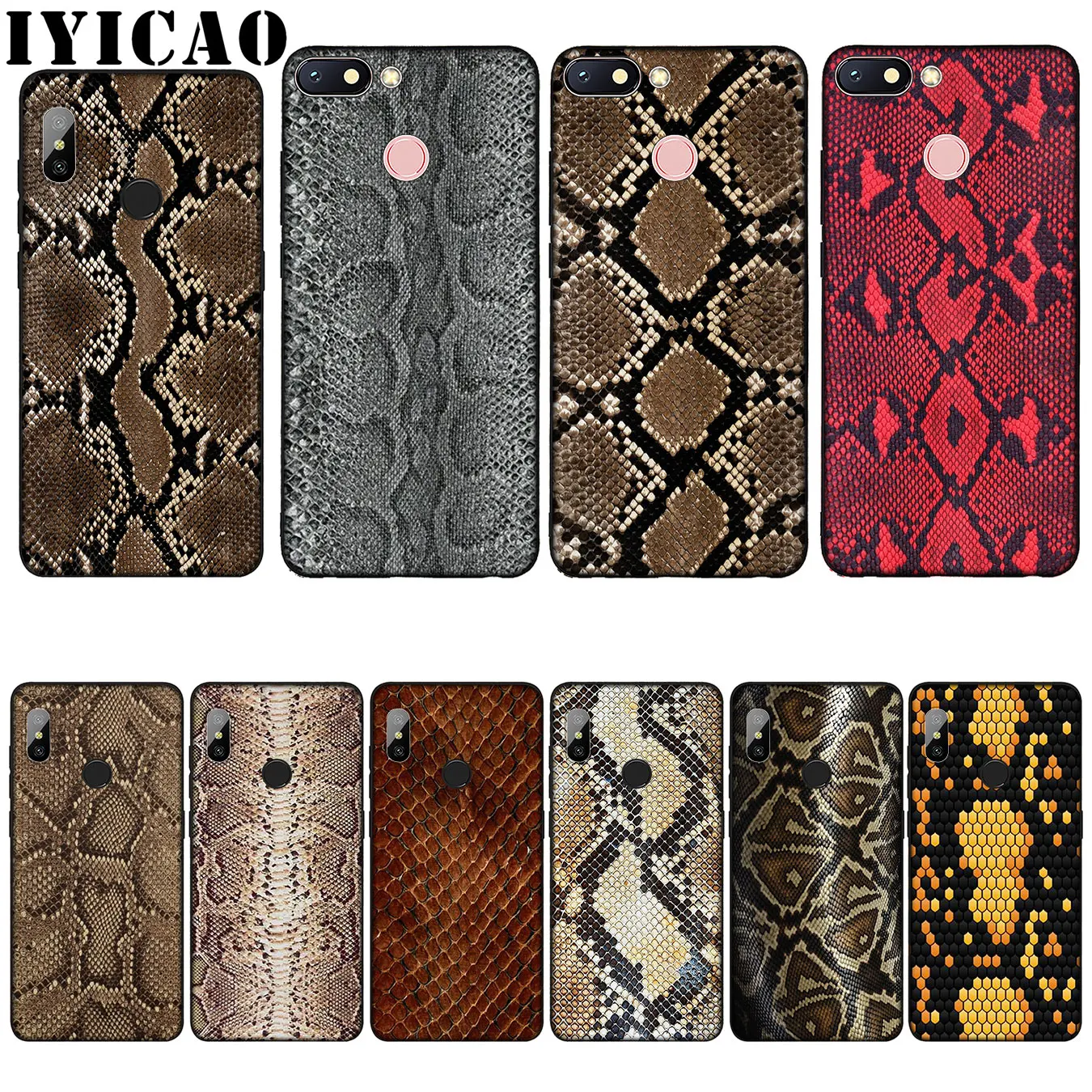 IYICAO Snake Skin DIY Printing Drawing Silicone Soft Case for Xiaomi Redmi 6A 5A Note 8 7 4 4X 5 Plus 6 Pro Black TPU Cover
IYICAO Snake Skin DIY Printing Drawing Silicone Soft Case for Xiaomi Redmi 6A 5A Note 8 7 4 4X 5 Plus 6 Pro Black TPU Cover