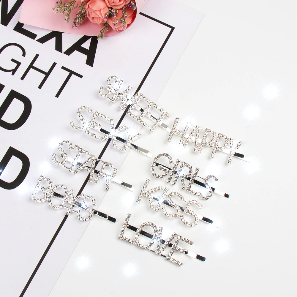 Xugar Hair Accessories Bling Letter Hairpins for Girls Women Diamond Hair Clips Styling Tools Barrette
Xugar Hair Accessories Bling Letter Hairpins for Girls Women Diamond Hair Clips Styling Tools Barrette