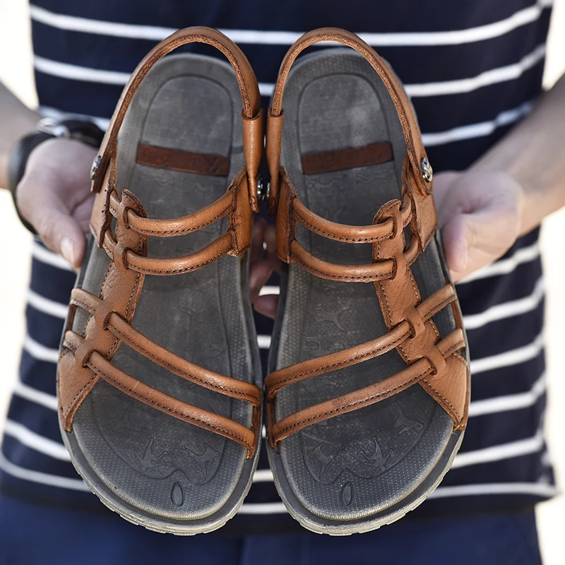 CNFIIA Fashion Leather Sandals Men Sandals Lightweight Beach Sandals Black Brown Water Beach Shoes Men Summer 2019 Non Slip
CNFIIA Fashion Leather Sandals Men Sandals Lightweight Beach Sandals Black Brown Water Beach Shoes Men Summer 2019 Non Slip