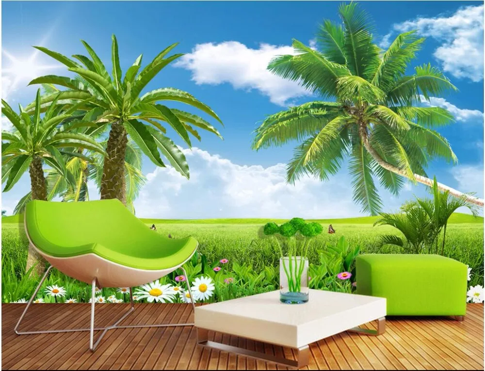 Custom picture 3d wall murals wallpaper Fresh lawn coconut tree fashion TV background wall photo wallpapers for living room
Custom picture 3d wall murals wallpaper Fresh lawn coconut tree fashion TV background wall photo wallpapers for living room