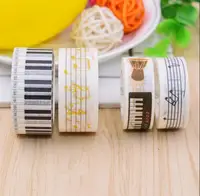 20mm*8m 15mm*7m Music Notes Patterned Japanese Washi Tape Scrapbooking Tools Decorative Tape DIY Office Adhesive Tape image