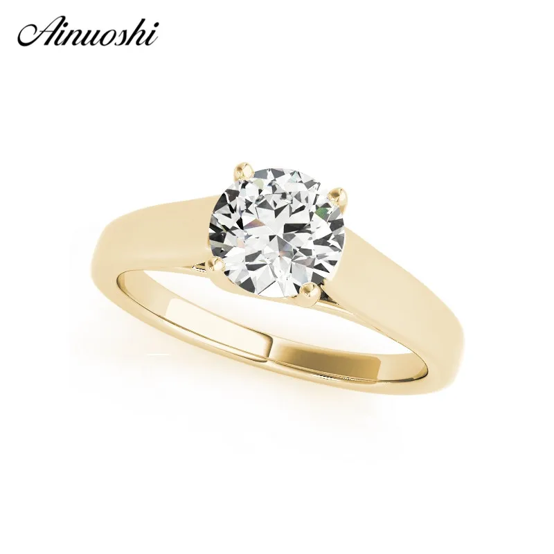 AINUOSHI 925 Sterling Silver Women Wedding Engagement Rings Yellow Gold Color Lady 1CT Solitiare Rings Birthday Party Lover Gift
AINUOSHI 925 Sterling Silver Women Wedding Engagement Rings Yellow Gold Color Lady 1CT Solitiare Rings Birthday Party Lover Gift
