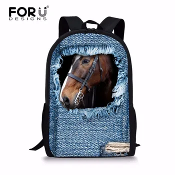 FORUDESIGNS Denim Horse Printed School Backpack for Children Boys Teenager Cartoon Backpacks Bookbag Travel Bag Student Satchel
FORUDESIGNS Denim Horse Printed School Backpack for Children Boys Teenager Cartoon Backpacks Bookbag Travel Bag Student Satchel