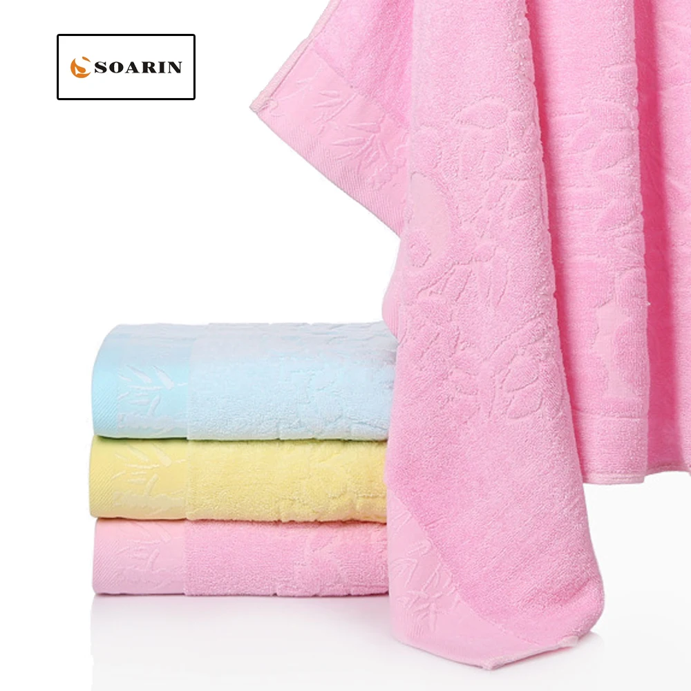 

SOARIN Solid Bamboo Fiber Bath Towel Toalhas De Banho Adulto Dusch Handtuch Cartoon Quick Dry Towel Absorvente Playa Handdoek