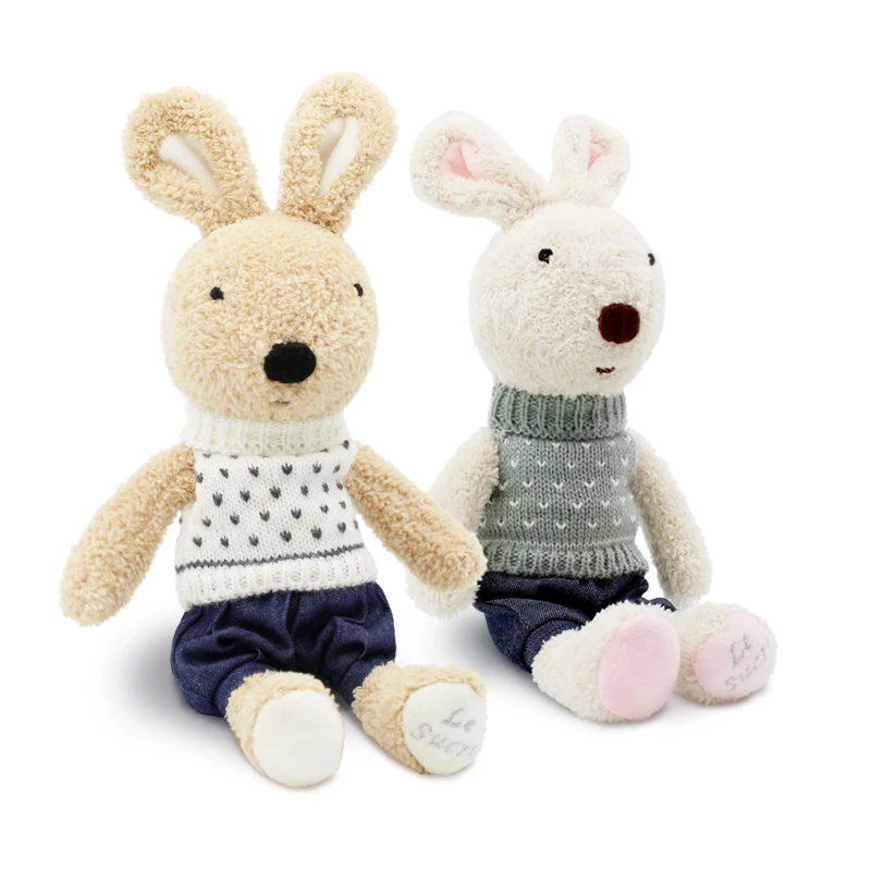 le sucre 45cm Sweater bunny Rabbit plush toys Kawaii Stuffed dolls high-quality kids toy gifts,clothes can be take off