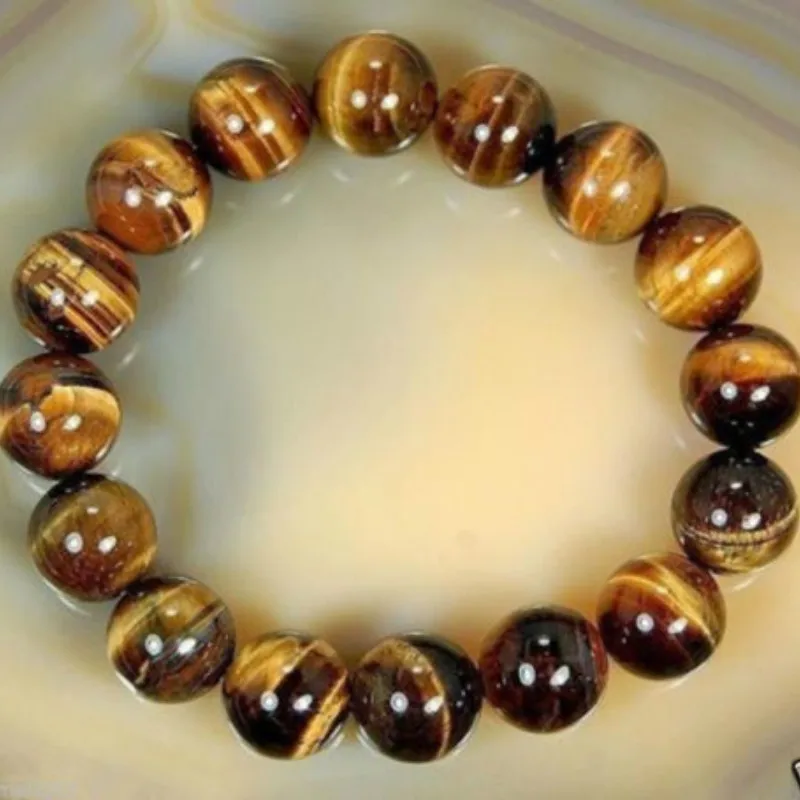 Natural African Roar Tiger's Eye Stone Round Beads Bracelet | Украшения и аксессуары