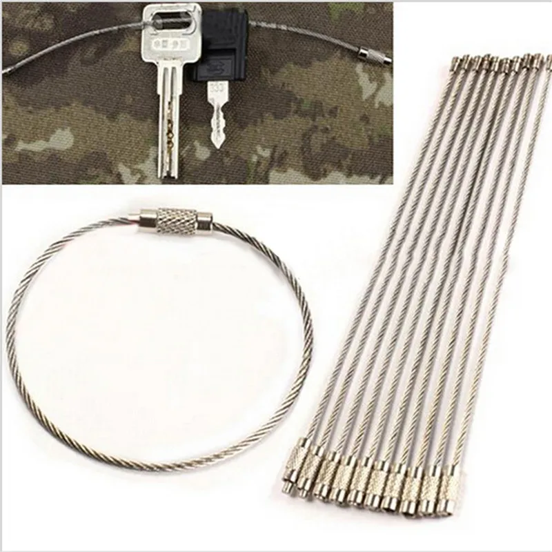 10 PCS New Stainless Steel 20cm Wire Rope Keychain Cable Loop Key Ring for Outdoor Survival Camping Gear Multi Pocket Tool
10 PCS New Stainless Steel 20cm Wire Rope Keychain Cable Loop Key Ring for Outdoor Survival Camping Gear Multi Pocket Tool