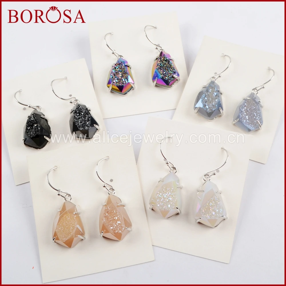 BOROSA 3Pairs Fashion Silver Color Claw Rainbow Titanium Druzy Faceted Dangle Earring A-gate Drusy Drop Earrings Jewelry ZG0349
BOROSA 3Pairs Fashion Silver Color Claw Rainbow Titanium Druzy Faceted Dangle Earring A-gate Drusy Drop Earrings Jewelry ZG0349