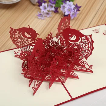 Manufacturers selling fish every year stereo creative birthday cards DIY cards hollow handmade cards 
Manufacturers selling fish every year stereo creative birthday cards DIY cards hollow handmade cards