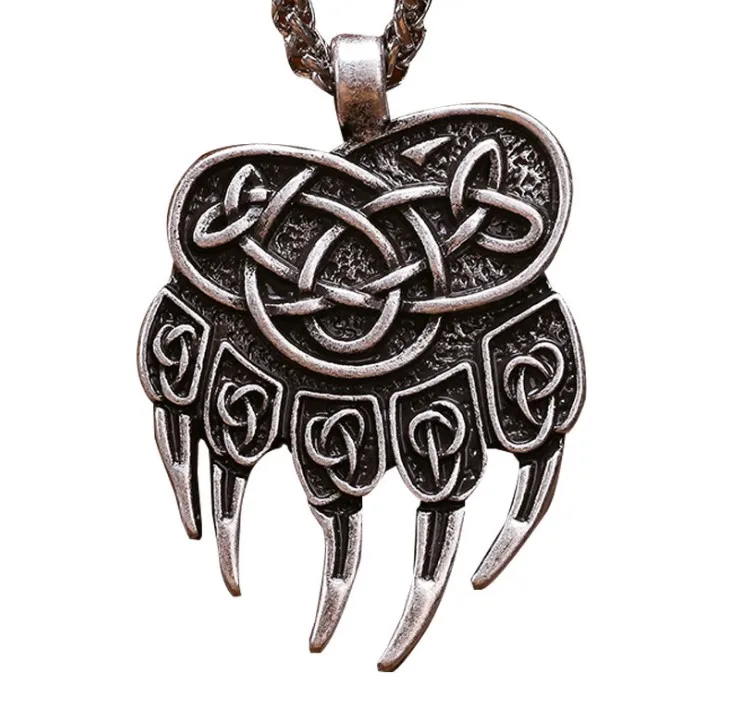 Vintage Viking Rune Animal Bear Paw Claw Pendant Veles Symbol Knot Scandinavian Amulet Men's Necklace
Vintage Viking Rune Animal Bear Paw Claw Pendant Veles Symbol Knot Scandinavian Amulet Men's Necklace