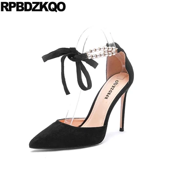 Stiletto Ultra Size 33 Pointed Toe Strap Women Pumps Wine Red Super 8cm Big Prom Extreme High Heels Shoes Pearl Black Suede
Stiletto Ultra Size 33 Pointed Toe Strap Women Pumps Wine Red Super 8cm Big Prom Extreme High Heels Shoes Pearl Black Suede
