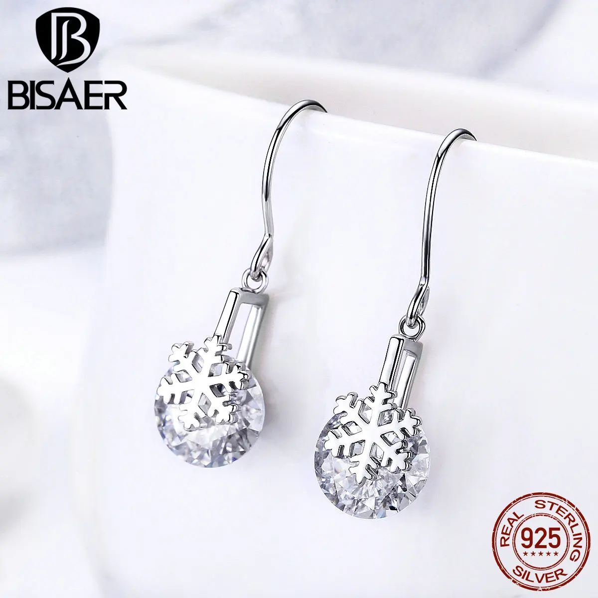 BISAER 925 Sterling Silver Snowflakes Flower Women Dangle Earrings Fashion Snowflake Drop Earrings Silver Jewelry EFE066
BISAER 925 Sterling Silver Snowflakes Flower Women Dangle Earrings Fashion Snowflake Drop Earrings Silver Jewelry EFE066