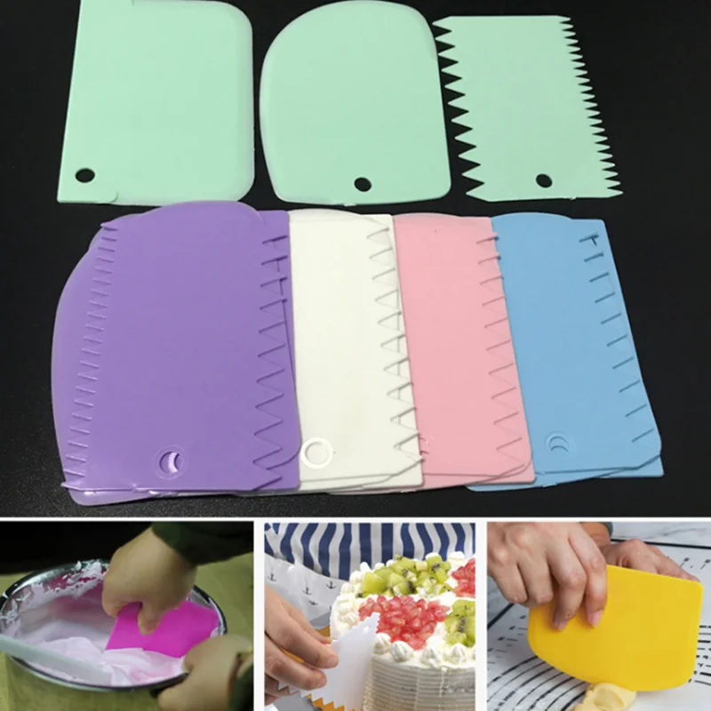 3Pc Baking Pastry Tools Plastic Dough Knife Icing Fondant Scraper Decorating Plain Smooth Jagged Edge Spatulas Cutters Cake Tool
3Pc Baking Pastry Tools Plastic Dough Knife Icing Fondant Scraper Decorating Plain Smooth Jagged Edge Spatulas Cutters Cake Tool