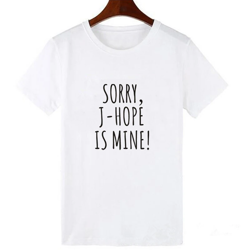 Lei SAGLY SORRY J-HOPE IS MINE Funny Women Summer Short Sleeve T Shirt Female Letter Print Casual White Black Streetwear T-shirt
Lei SAGLY SORRY J-HOPE IS MINE Funny Women Summer Short Sleeve T Shirt Female Letter Print Casual White Black Streetwear T-shirt