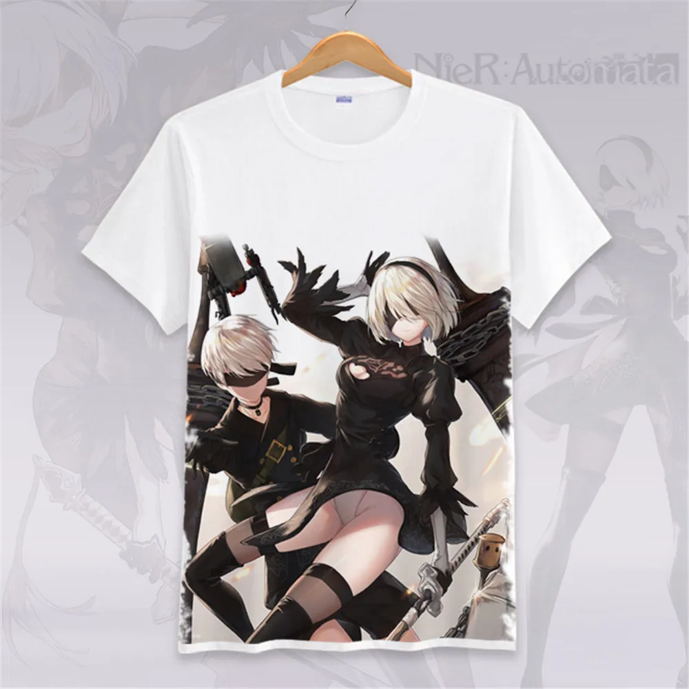 Новинка костюм для косплея новинка футболка игры NieR Automata 2B NieR:Automata мужские и
