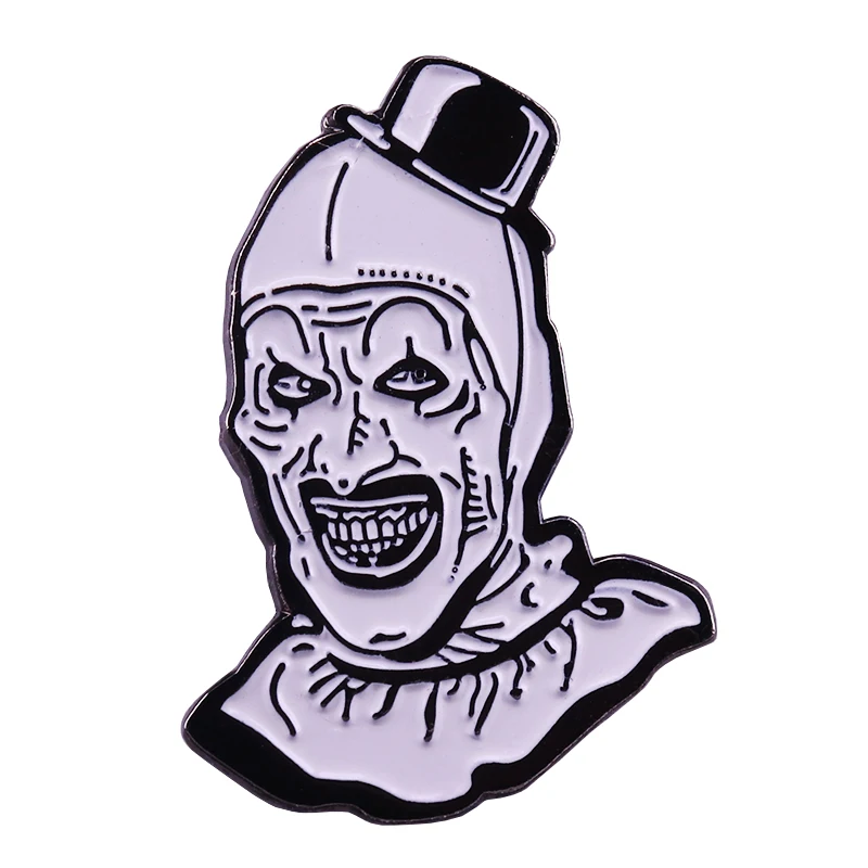 Art the clown lapel pin Terrifier inspired badge bloody horror film brooch creepy Halloween jewelry
Art the clown lapel pin Terrifier inspired badge bloody horror film brooch creepy Halloween jewelry