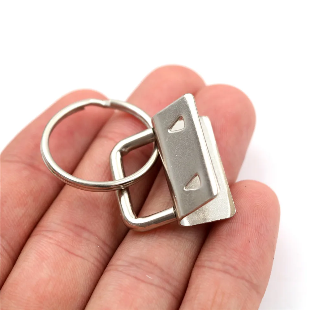 10Pcs Key Fob Hardware Keychain Split Ring Wrist Wristlets Keyring Tail Clip 