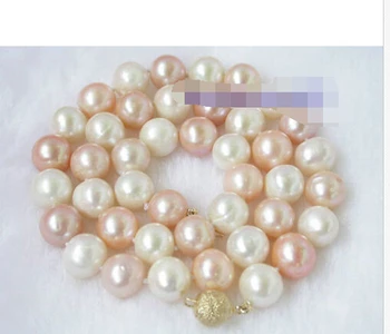 FREE SHIPPING 00037 White pink round Pearl Necklace 
FREE SHIPPING 00037 White pink round Pearl Necklace