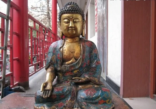 wholesale factory 11" Tibet Folk Fane Old Bronze cloisonne Gild Tathagata Amitabha Buddha Statue
wholesale factory 11" Tibet Folk Fane Old Bronze cloisonne Gild Tathagata Amitabha Buddha Statue
