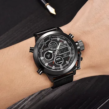 Men's Watch Wrist Dual Time LED Digital Analog Quartz Movt Steel Band Men's watch Wrist Party decoration Business Watch gif for
Men's Watch Wrist Dual Time LED Digital Analog Quartz Movt Steel Band Men's watch Wrist Party decoration Business Watch gif for