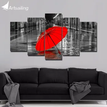 ArtSailing 5 panel canvas art print HD red umbrella Raining Scenery canvas wall art pictures for bedroom framed Poster CU-168 
ArtSailing 5 panel canvas art print HD red umbrella Raining Scenery canvas wall art pictures for bedroom framed Poster CU-168
