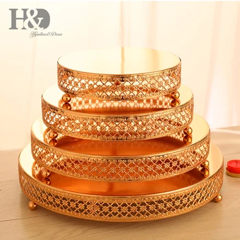 H&D Set 4 Gold Metal Cake Stand - Cake Plate - Dessert Tray for Wedding Birthday Party Decoration,Cupcake Tower Display
H&D Set 4 Gold Metal Cake Stand - Cake Plate - Dessert Tray for Wedding Birthday Party Decoration,Cupcake Tower Display