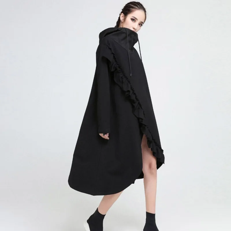 LANMREM Fashion Women Hooded Irregular Ruffles Patchwork Dress 2019 Spring Casual Long Sleeve Black Jacket Hot Sale TB25001
LANMREM Fashion Women Hooded Irregular Ruffles Patchwork Dress 2019 Spring Casual Long Sleeve Black Jacket Hot Sale TB25001