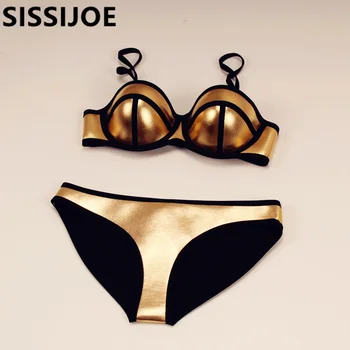 Women's New Sexy Bikini neoprene Swimwear Swimsuit Bath Suit Set Push Up High Quality
Women's New Sexy Bikini neoprene Swimwear Swimsuit Bath Suit Set Push Up High Quality