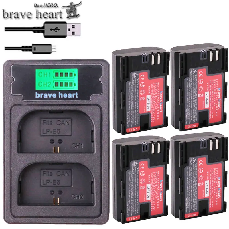 1865mAh bateria lp e6 lpe6 lp-e6 Camera Battery LP-E6N LP E6N+Type C charger for Canon DSLR EOS 60D 5D3 7D 6D 70D 5D Mark II III
1865mAh bateria lp e6 lpe6 lp-e6 Camera Battery LP-E6N LP E6N+Type C charger for Canon DSLR EOS 60D 5D3 7D 6D 70D 5D Mark II III