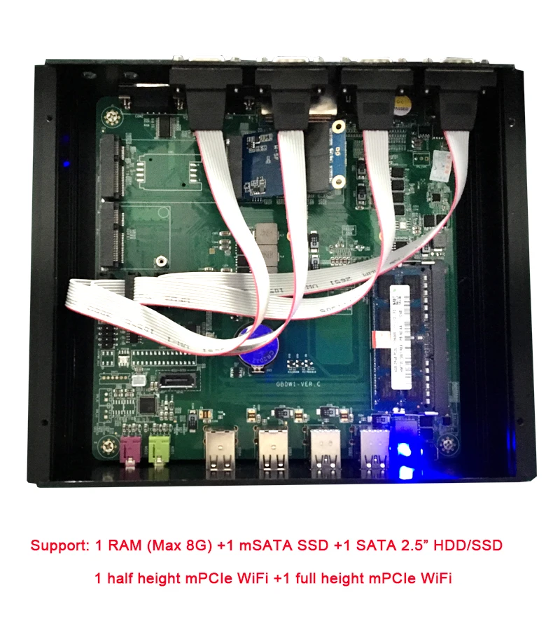 Безвентиляторный мини ПК Barebone Core i7 4500U i5 4200U Windows 10 прочный Чехол ITX Встроенный