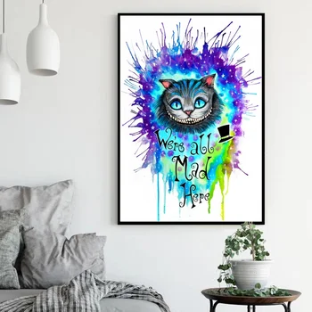 Abstract Watercolor Alice in Wonderland cat Art Canvas Poster Abstract poster Wall Pictures for Living Room No Frame
Abstract Watercolor Alice in Wonderland cat Art Canvas Poster Abstract poster Wall Pictures for Living Room No Frame
