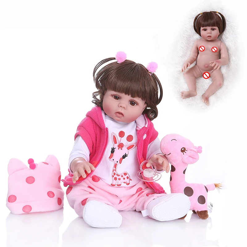 Curly hair 49CM bebe doll reborn toddler girl doll in pink dress full body soft silicone realistic baby Bath toy waterproof
Curly hair 49CM bebe doll reborn toddler girl doll in pink dress full body soft silicone realistic baby Bath toy waterproof