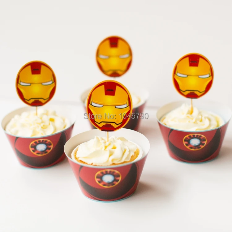 Free Shipping 24Pcs/lot Cute Iron Man Series Cupcake Wrapper Birthday Party Decoration Favors With Cupcake Topper Insert Card
Free Shipping 24Pcs/lot Cute Iron Man Series Cupcake Wrapper Birthday Party Decoration Favors With Cupcake Topper Insert Card